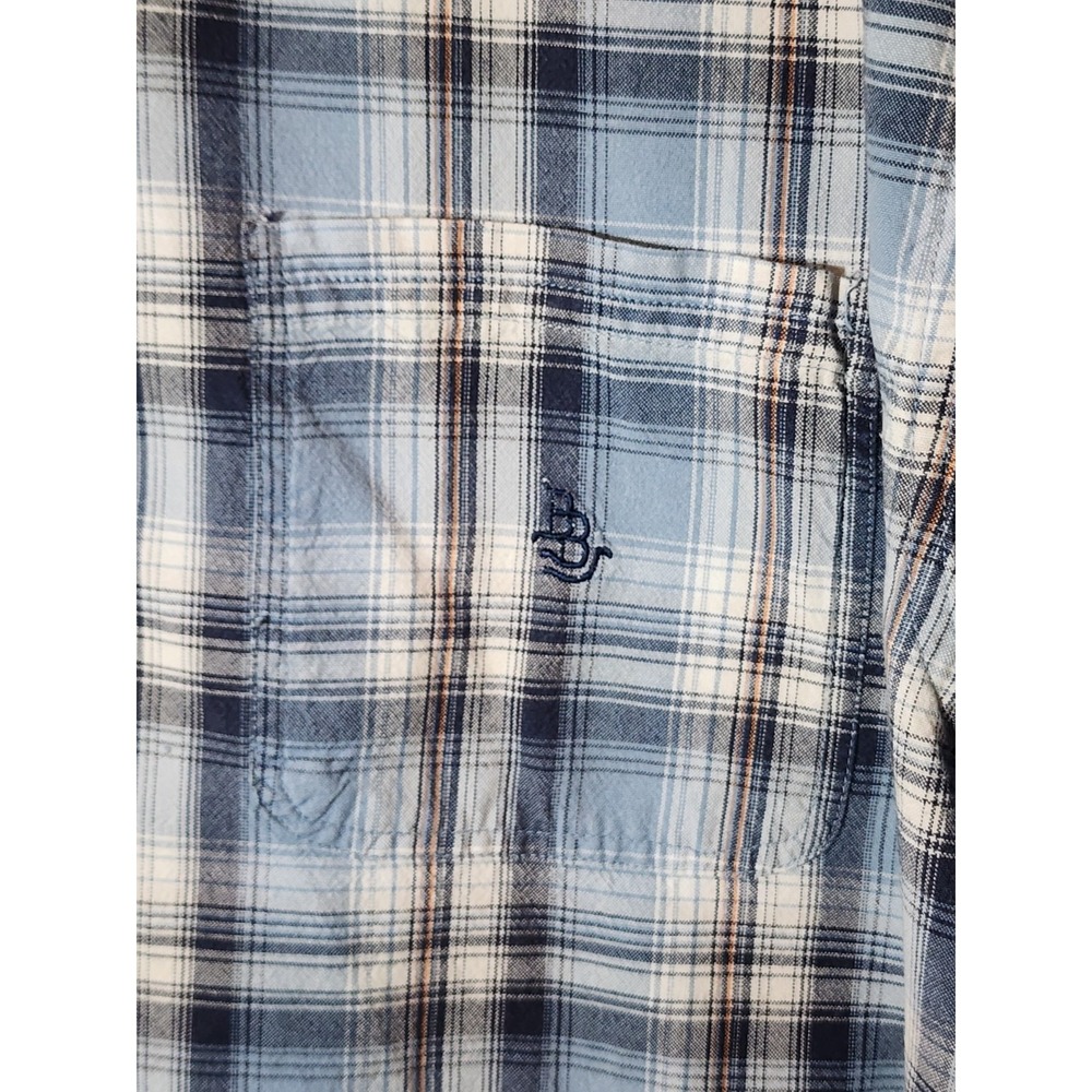 Bit & Bridle Men's Short Sleeve Shirt Size XL Blue Plaid Button Up Western Wear - Picture 2 of 6